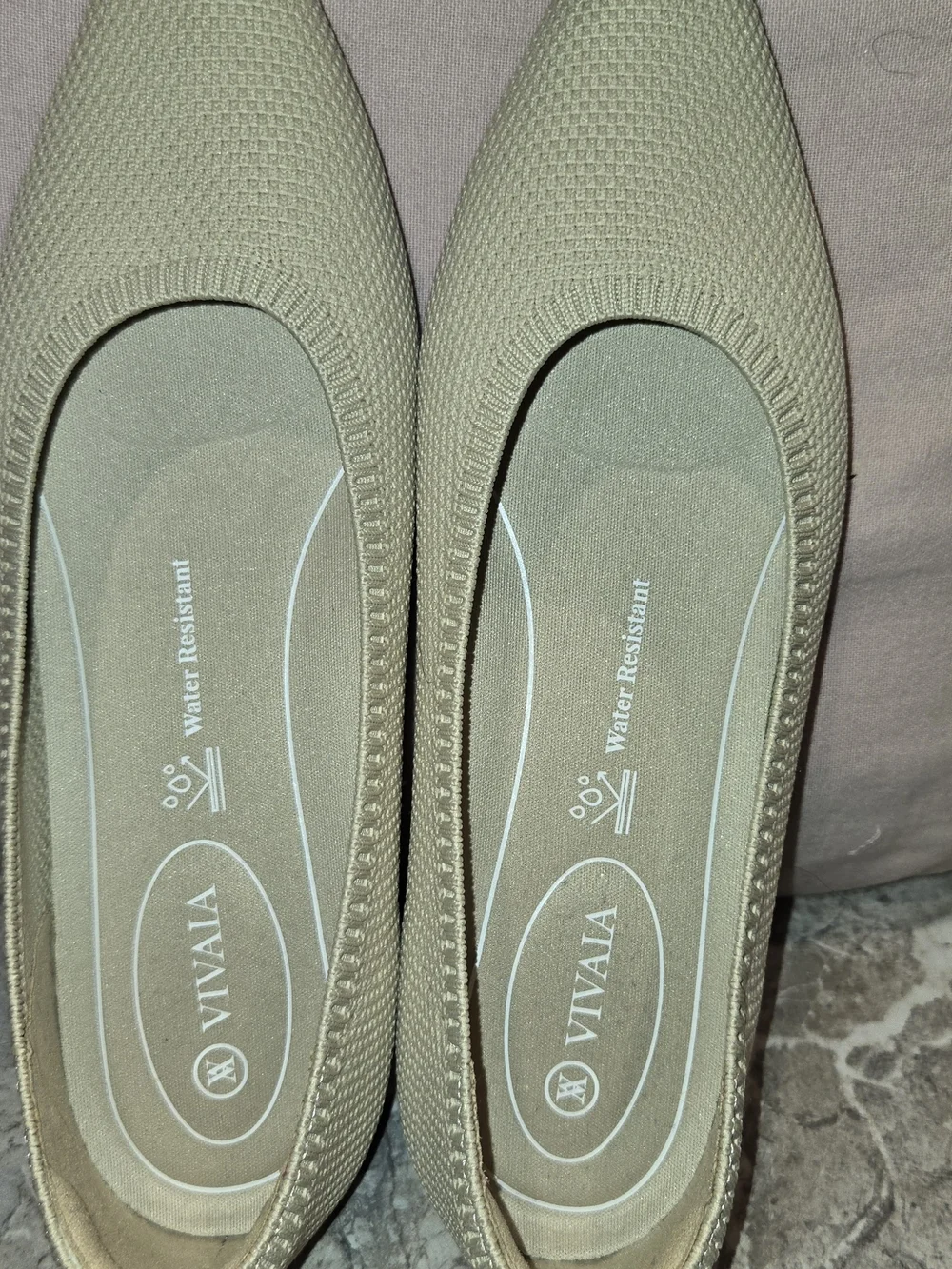 Sage Green Knit Pointed-Toe Flats